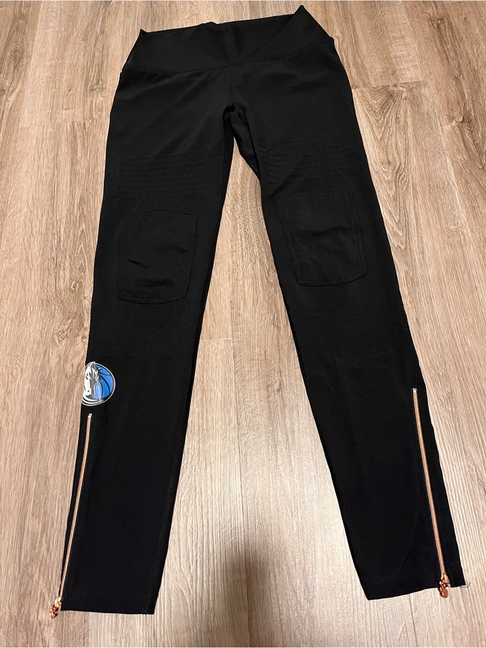 Kadyluxe Black Athletic leggings - University of Arlington Texas Mascot logo